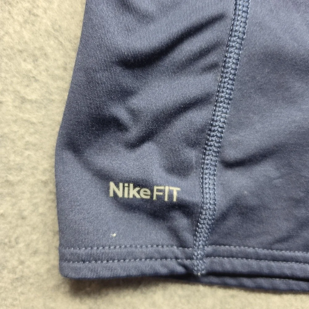 Nike Pro Therma-FIT Blue Mock Neck Long Sleeve Shirt Size S Logo